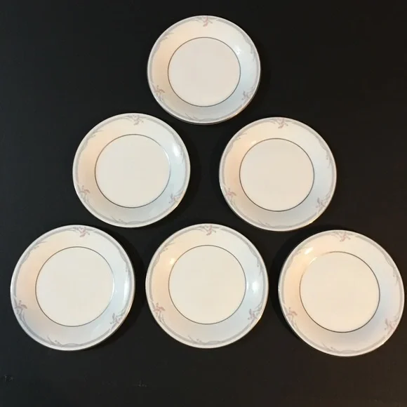 6 Royal Doulton Carnation Desert / Bread Plate 6.5" Set Of 6 MINT - Picture 2 of 4
